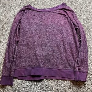AMERICANABLE Purple‎ Heathered Long Sleeve Sweatshirt Top Size L Made in USA